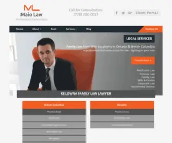 Maiolaw.com(Family Law Lawyer In Kelowna BC providing legal services for Separation & Divorce & More) Screenshot