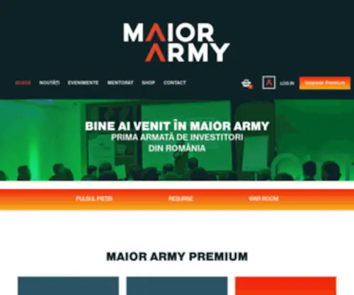 Maiorarmy.ro(Maior Army reprezintă prima armată de investitori din România) Screenshot