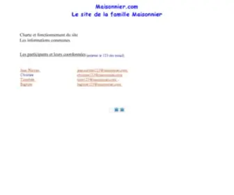 Maisonnier.com(Le Site de la famille MAISONNIER) Screenshot