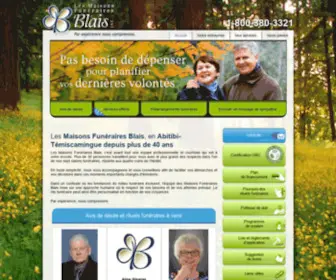 Maisonsblais.ca(Maisons Funéraires Blais) Screenshot