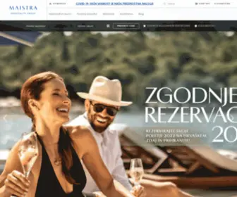 Maistra.si(Hoteli, resorti, apartmaji, turistična naselja v Rovinju in Vrsarju, Istra, Hrvaška, Maistra d.d) Screenshot