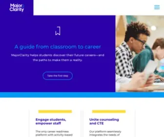 Majorclarity.com(Career & College Readiness Solutions) Screenshot