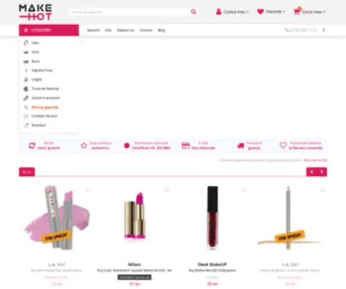 Makehot.ro(Produse Cosmetice Profesionale Make Up) Screenshot