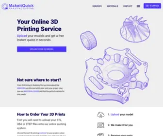 MakeitQuick.co.uk(UK 3D Printing Service) Screenshot