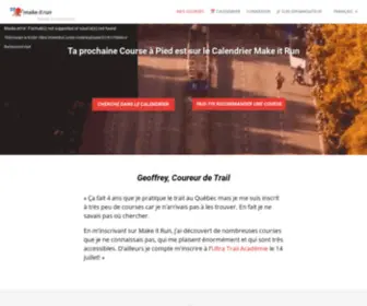 Makeitrun.co(Trouve ton prochain défi dans le calendrier de course à pied au Québec de Make it Run. Exclusif) Screenshot
