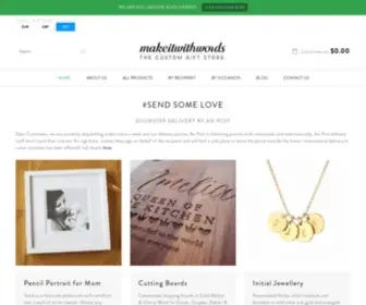 Makeitwithwords.com(Personalised Gifts Ireland) Screenshot