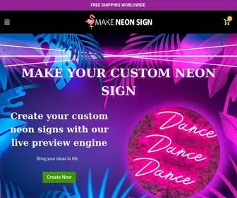 Makeneonsign.com(Create your custom neon sign in 3 easy steps) Screenshot