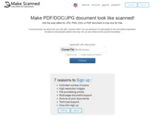 Makescanned.com(Add scanner effect to PDF/DOC/JPG document) Screenshot