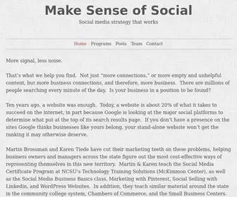Makesenseofsocial.com(Social media strategy that works) Screenshot