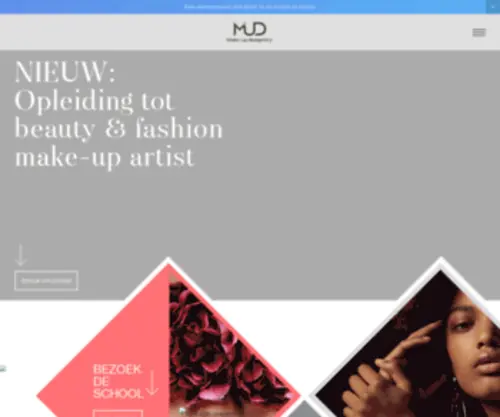 Makeupdesignory.be(Make-up opleiding MUD) Screenshot