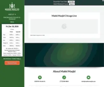 Makkimasjid.com(Makki Masjid Chicago) Screenshot