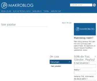 Makroblog.az(Sərbəst bloq platforması. Yazarlar) Screenshot