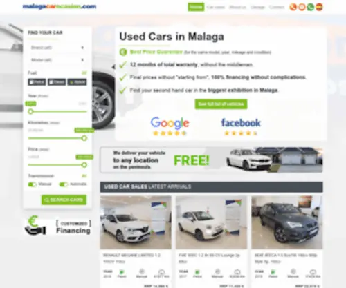 Malagacarocasion.com(Used Car Sales in Malaga) Screenshot