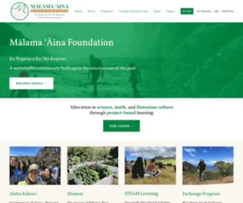 Malamaaina.org(Mālama 'Āina Foundation) Screenshot