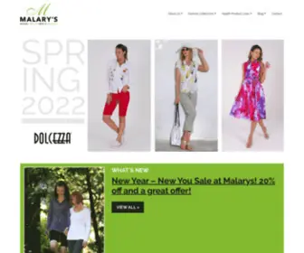 Malarys.com(Women's Ultimate Fashion features Canadian designers Cloverdale BC) Screenshot