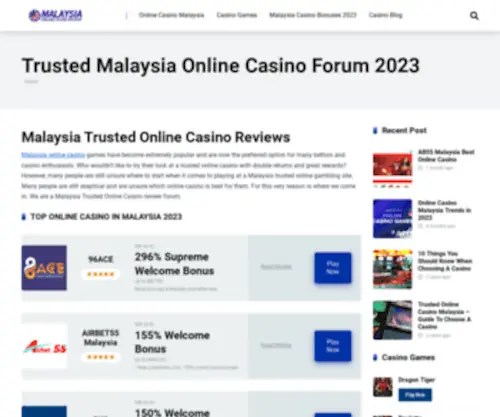 Malaysiaonlinecasino.review Screenshot