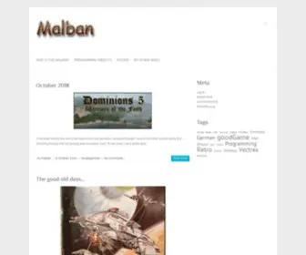 Malban.de(My input about gaming/programming/retro) Screenshot