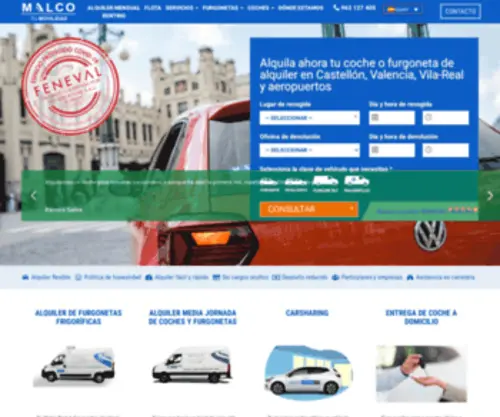 Malcorentacar.com(Alquiler de vehículos) Screenshot