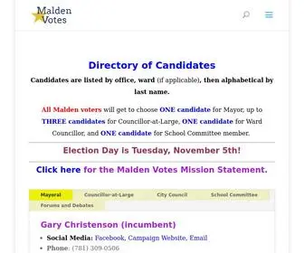 Maldenvotes.org(Malden Votes) Screenshot