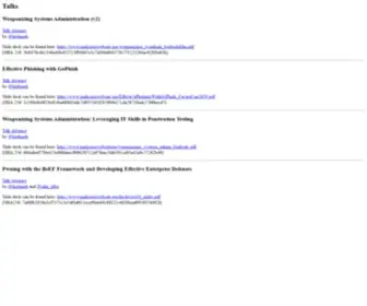 Maliciouswebsite.org(Talks) Screenshot