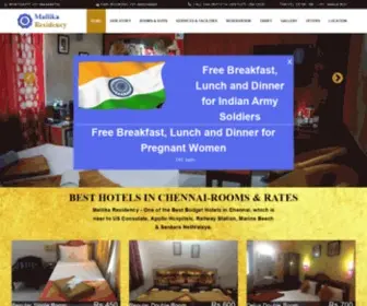Mallikaresidency.com(Budget Hotels in Chennai near US Consulate) Screenshot