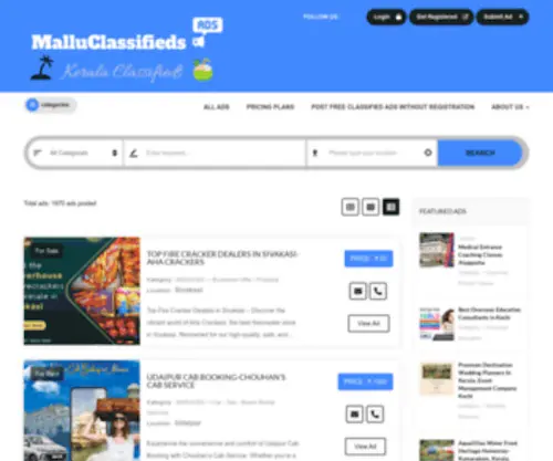 Malluclassifieds.com(Kerala Classifieds) Screenshot