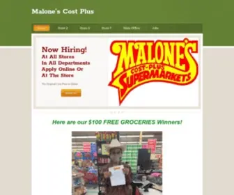 Malonesfoods.com(Malone's Cost Plus) Screenshot