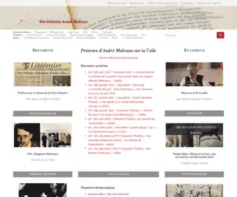 Malraux.org(Site de recherche et d’information dédié à Malraux) Screenshot