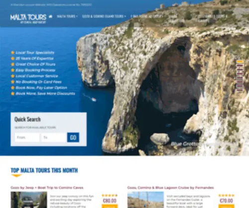 Maltatravelnet.com(Top Malta Tours with Local Tour Specialists) Screenshot