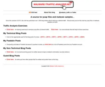 Malware-Traffic-Analysis.net(A site for sharing packet capture (pcap)) Screenshot