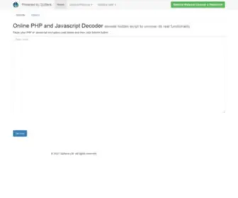 Malwaredecoder.com(Online PHP Javascript Script Decoder) Screenshot