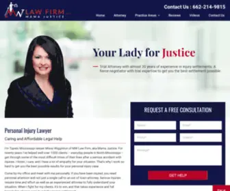 Mamajustice.com(Tupelo Personal Injury Lawyer) Screenshot