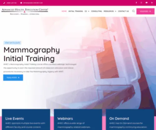 Mammotraining.com(Advanced Health Education Center (AHEC)) Screenshot
