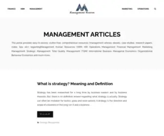 Managementheaven.com(Management Articles) Screenshot