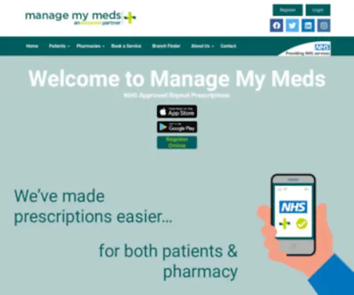Managemymeds.co.uk(Prescriptions made easy) Screenshot