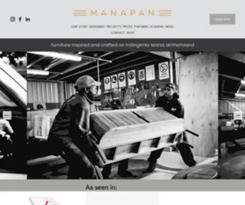 Manapanfurniture.com.au(Inspired Indigenous Furniture) Screenshot