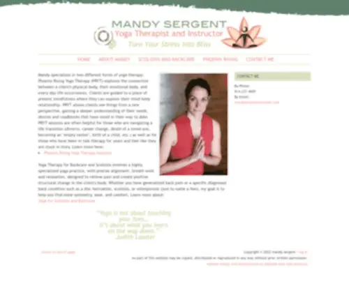 Mandysergent.com(Turn Stress Into Bliss) Screenshot