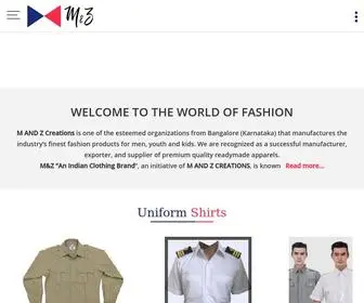 Mandz.co.in(Manufacturer exporter Supplier of Uniform Shirts in India) Screenshot