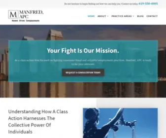 Manfredapc.com(San Diego Class Action & Employment Law Attorney) Screenshot