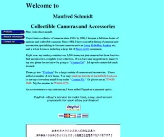 Manfredschmidt.com(Manfred Schmidt Collectible Cameras and Accessories) Screenshot