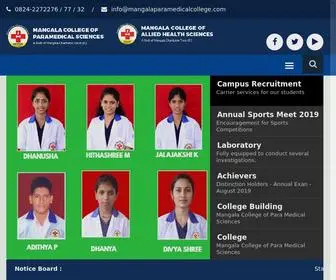 Mangalaparamedicalcollege.com(Mangala College of Para Medical Sciences) Screenshot