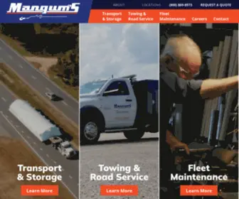 Mangumsinc.com(Mangum's Heavy Haul and Towing) Screenshot