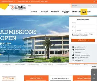 Manipaldubai.com(Manipal Academy of Higher Education) Screenshot