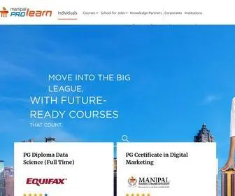 Manipalprolearn.com(Online, Classroom Certification Training Courses for Professionals) Screenshot