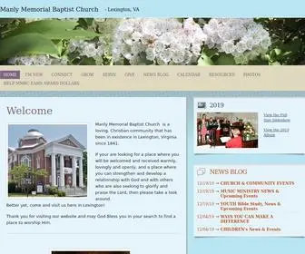 Manlymemorialbaptistchurch.com(Lexington, VA) Screenshot