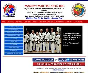 Mannama.com(Manna's Martial Arts Home Page Manna Karate Mannas in San Diego) Screenshot