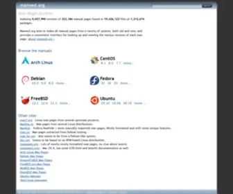 Manned.org(Man Pages Archive) Screenshot