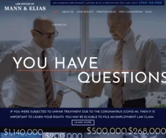 Mannelias.com(Employment Attorney Los Angeles) Screenshot