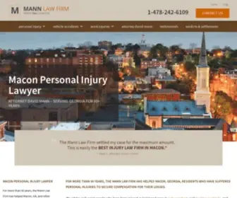 Manninjurylaw.com(Macon personal injury lawyer David Mann) Screenshot