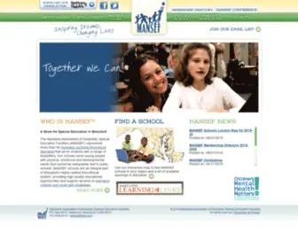 Mansef.org(The Maryland Association of Nonpublic Special Education Facilities) Screenshot